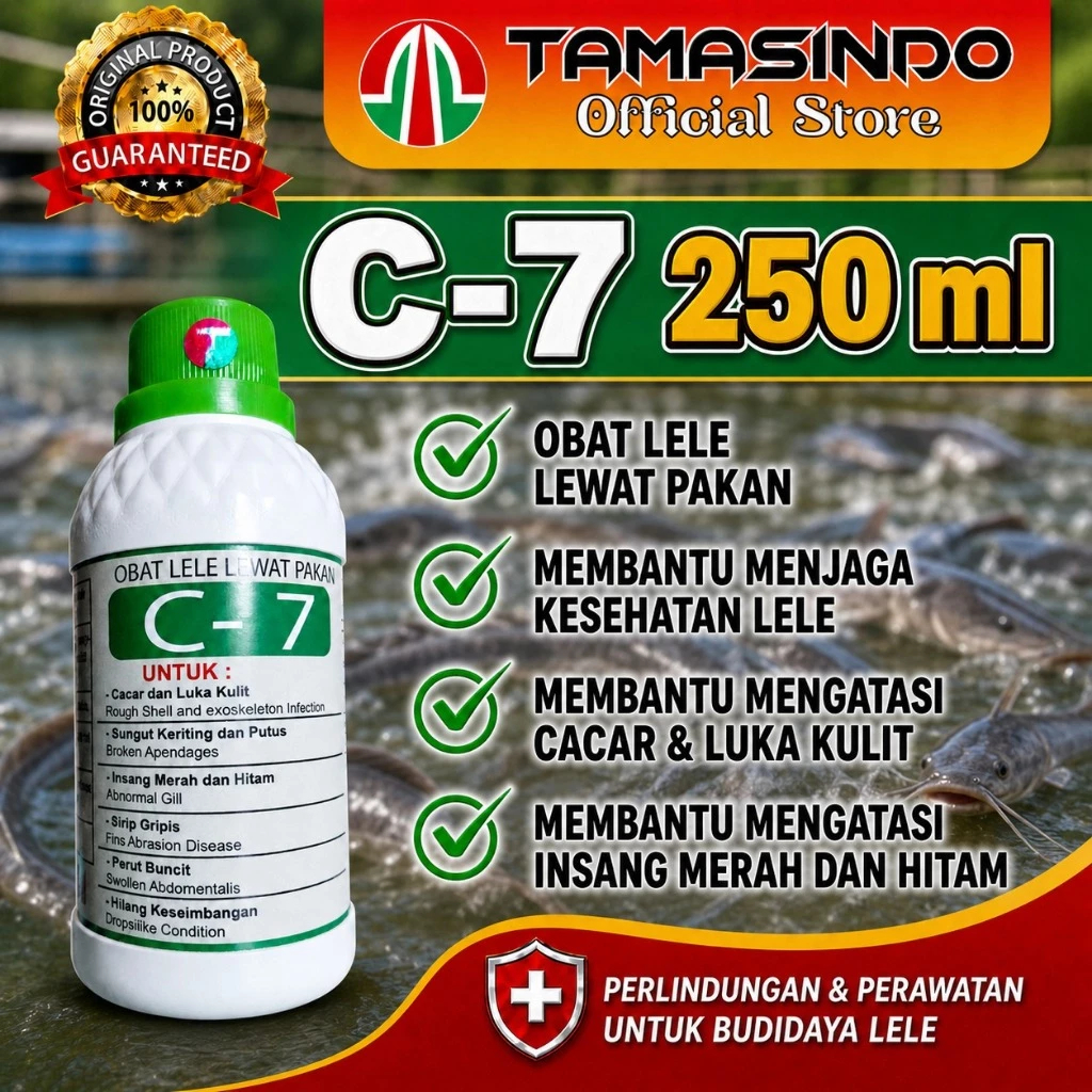 C-7 250ml Obat ikan Lele Lewat Pakan pelet makan - Obat Luka untuk ikan Lele
