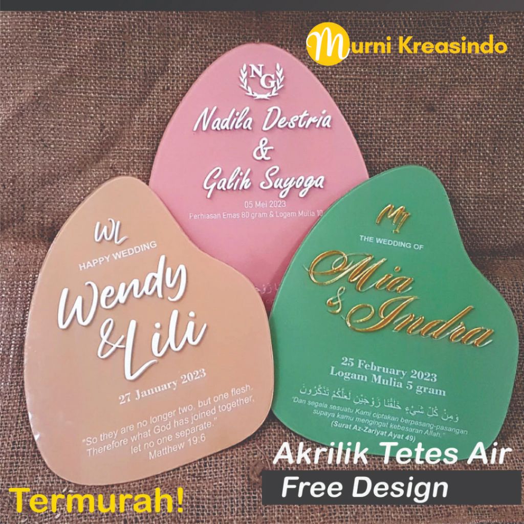 custom nama mahar, hiasan mahar custom akrilik, nama mahar akrilik