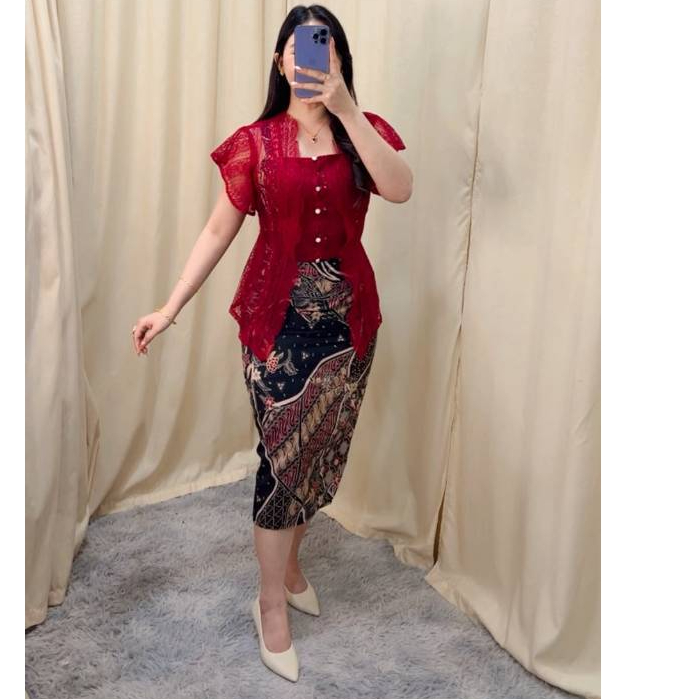 Batik Hagia/Dress Couple/Kebaya Dress Batik Wanita Model Lengan Panjang untuk Acara Formal dan Konda