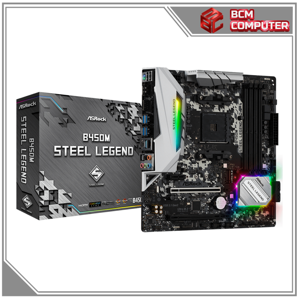 Motherboard ASROCK B450M STEEL LEGEND (Socket AM4) Asrock B450m