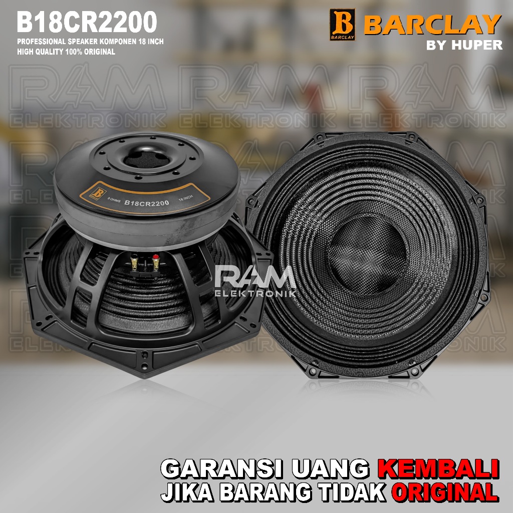 Komponen Speaker 18 Inc CARBON Barclay B18CR2200 / B18CR 2200 By HUPER