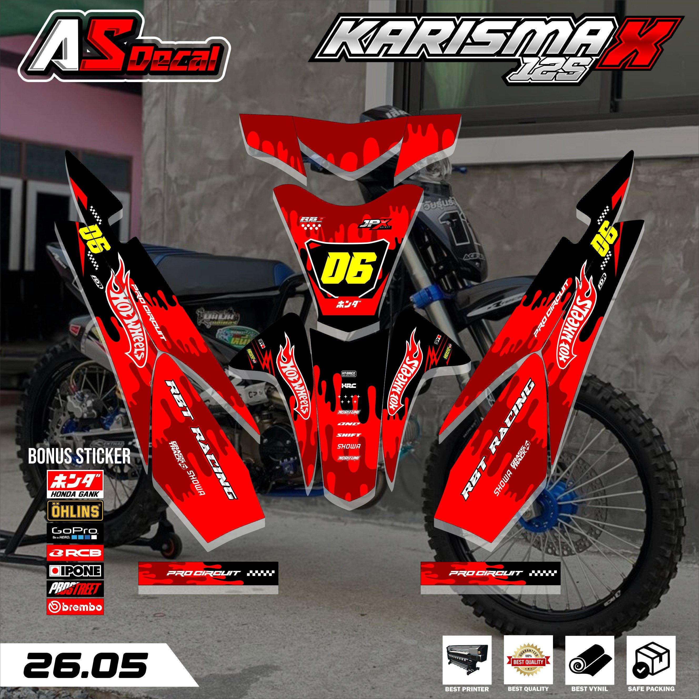 COD Sticker RBT KARISMA X 125 MOTOR RBT BEBEK MODIF SUPERMOTO YZ CRF KLX KX KTM RBT new terbaru MOTO