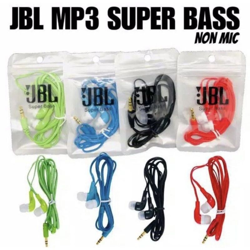 Handsfree Headset JBL MP3 Earphone Packingan Plastik Termurah Random