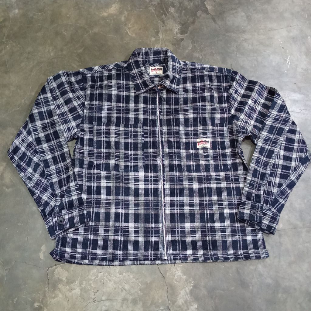 Work Jacket Corduroy Double Pocket Blue