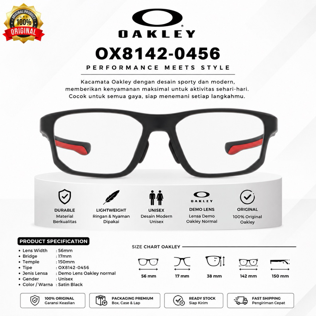Frame Kacamata OAKLEY OX8142 Crosslink Fit A Original