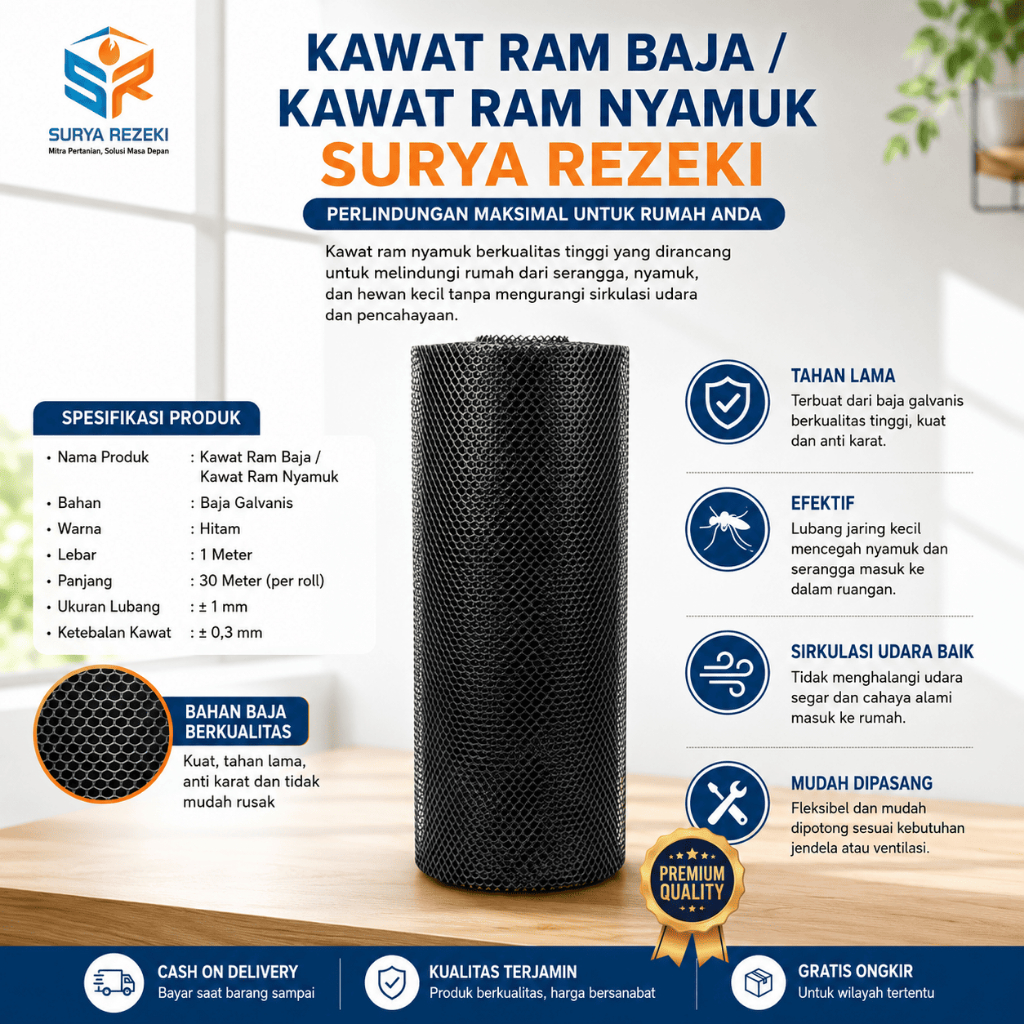 kawat ram baja, kawat ram nyamuk