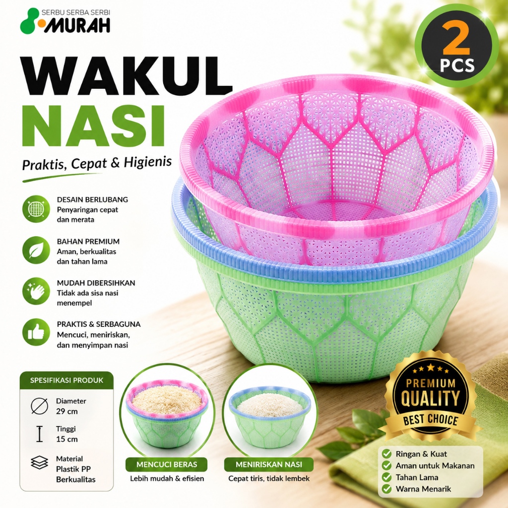 SERBU MURAH - 2 PCS WAKUL NASI ERIKO - BATIK Bakul Nasi Wakul Nasi Plastik Besar Wakul Nasi tutup
