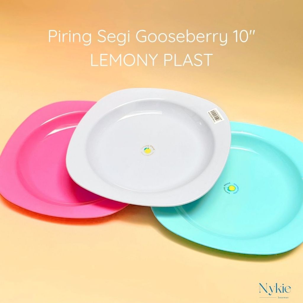 Piring Makan Plastik Gooseberry 10" LEMONY PLAST