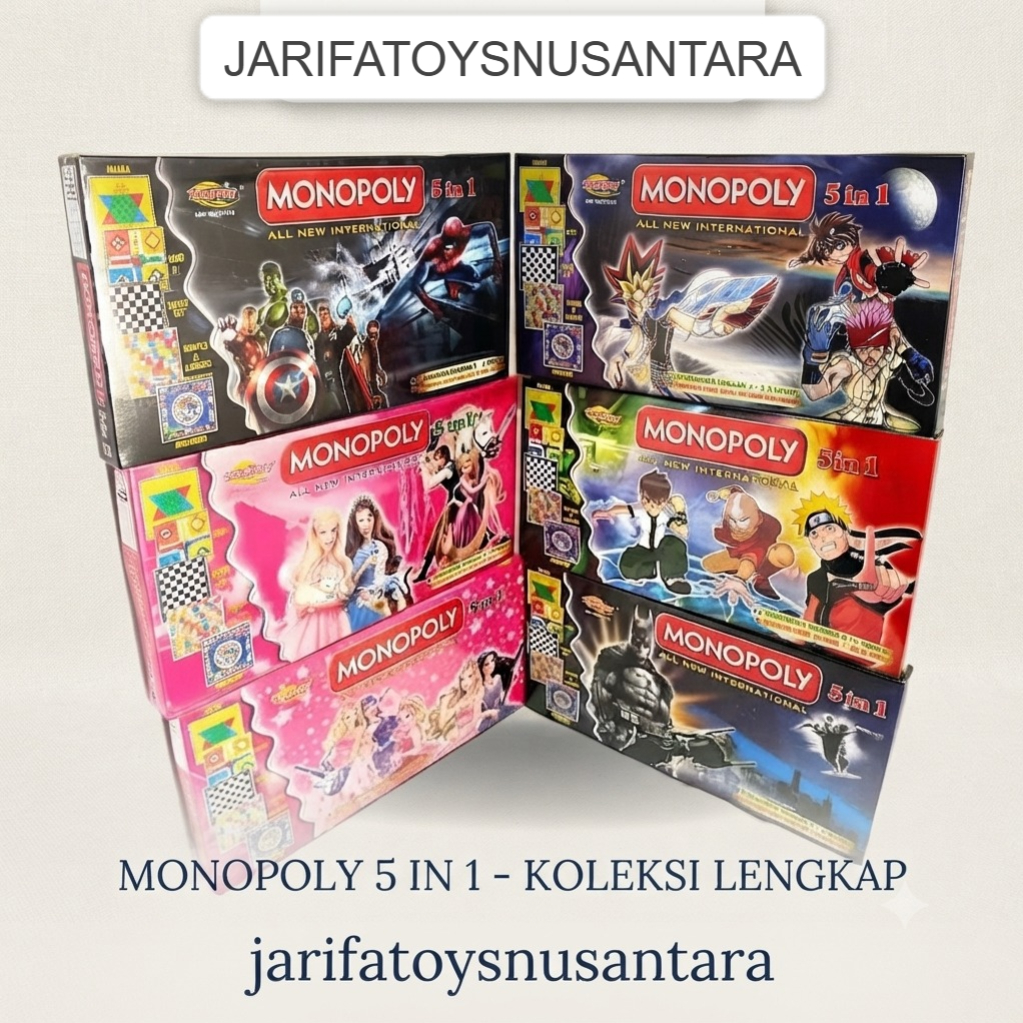 PROMO BISA COD Mainan Monopoli Jumbo 5in1 Lengkap Mancanegara Mainan Edukasi MURAH