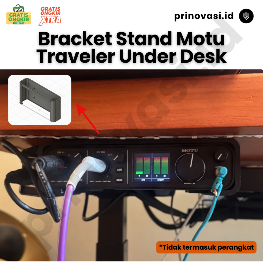 Bracket Stand Motu M2 M4 M6 Ultralite MK5 Track 16 Traveler Under Desk Bawah Meja Stand Audio Interf