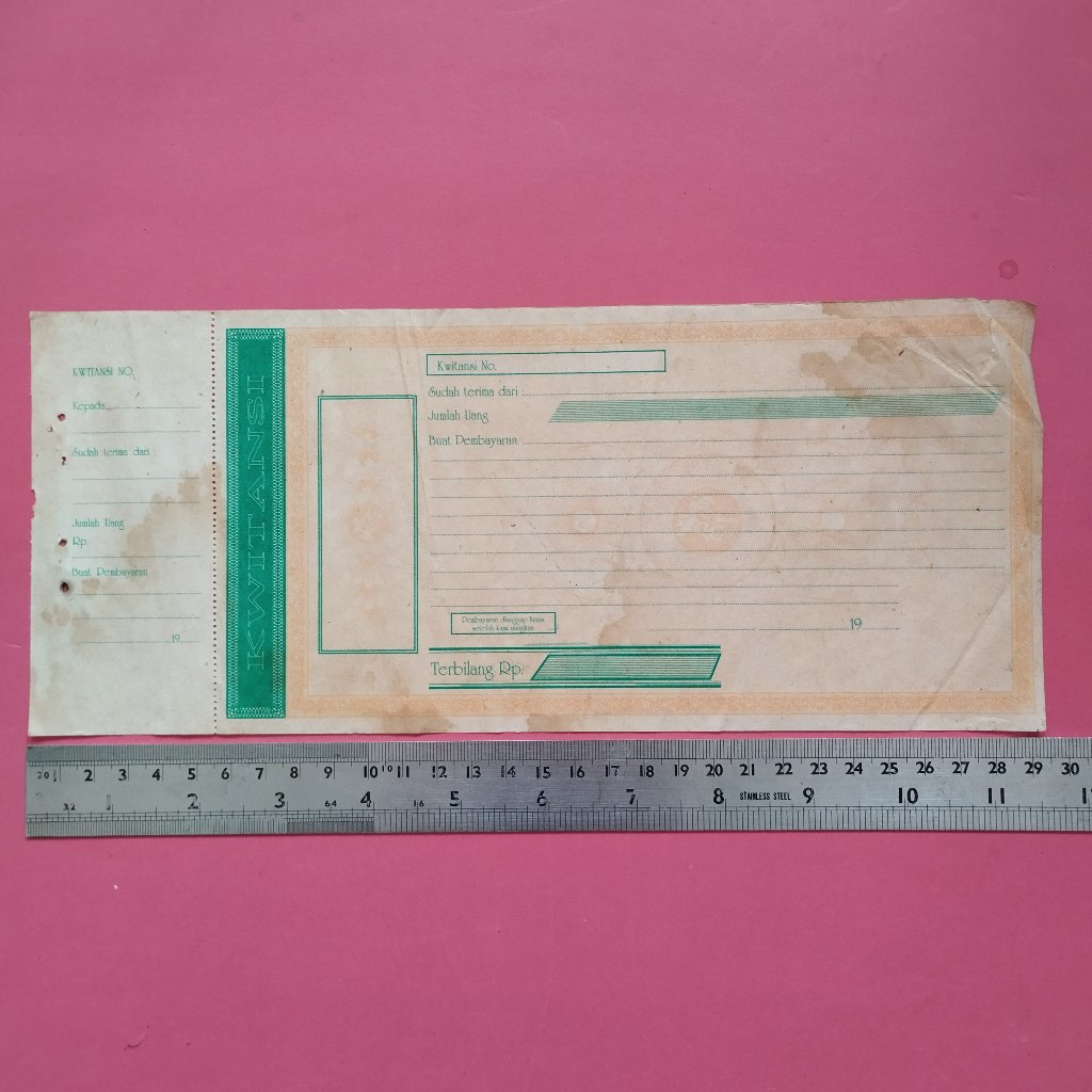 Kwitansi Kosongan Tahun 1990 An Besar BBG 003