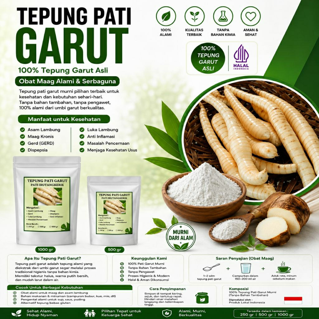 tepung garut asli original tepung angkrik pati angkrik 1kg tepung irut pati garut