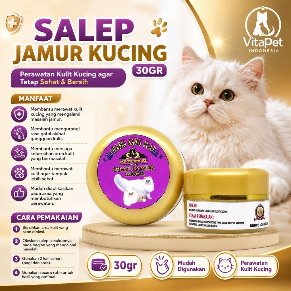 Obat Jamur Kucing Salep 30gr Perawatan Kulit Kucing Gatal dan Jamuran