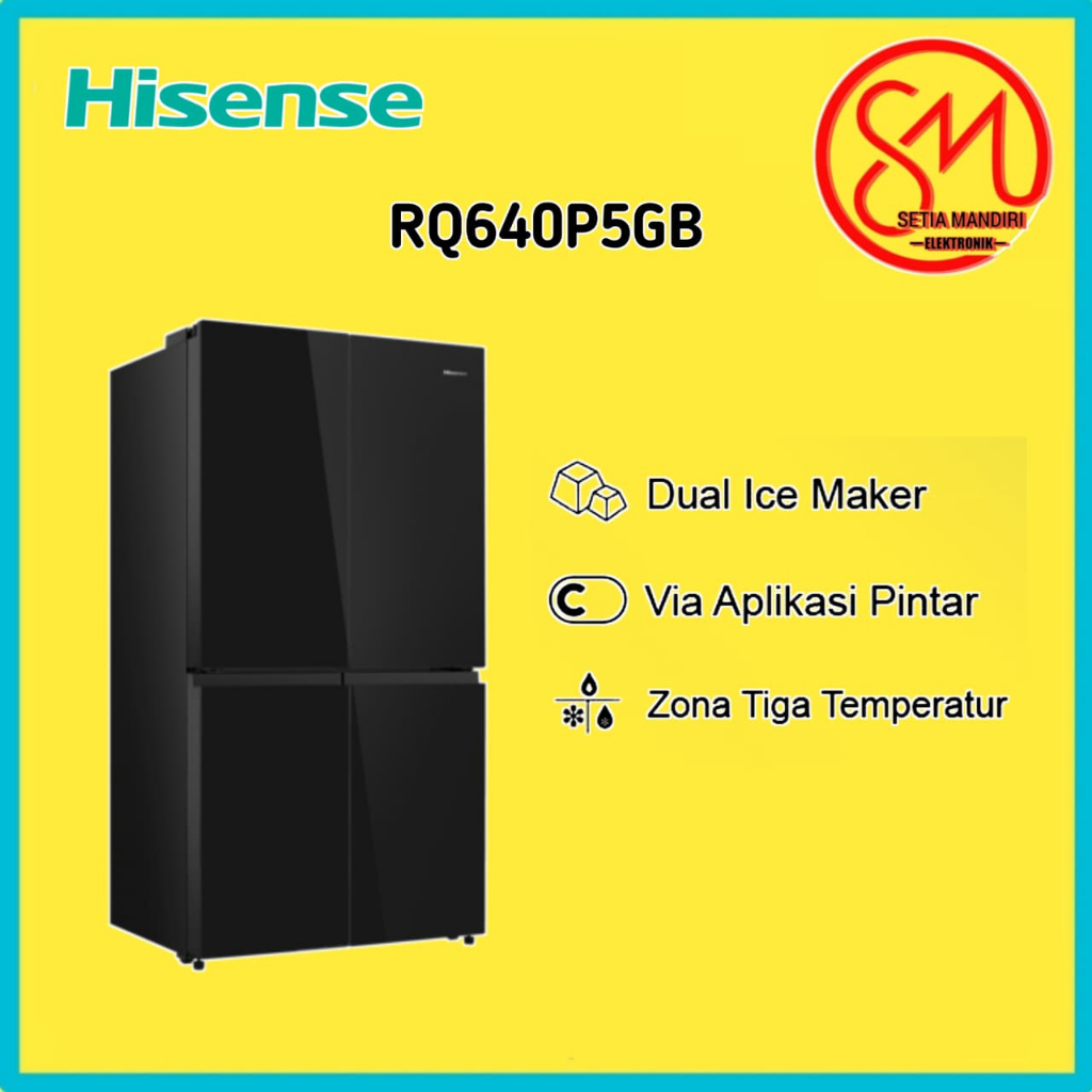 Hisense Kulkas 4 Pintu - RQ640P5GB - 640L Gross Capacity - Refrigerator