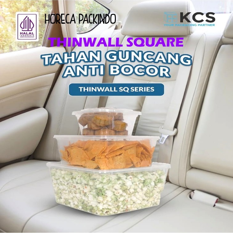 25PCS Thinwall Square 2000ml KCS / Bento Plastik Food Grade