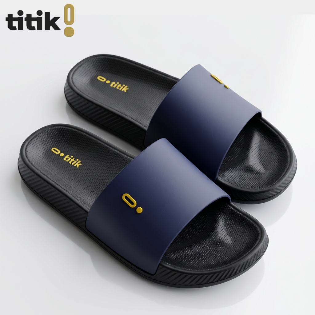 Titik - Sandal Slop Pria Casual Kekinian Sendal Selop Cowo Ringan Awet Tanpa Lem Sandal Laki Laki Te