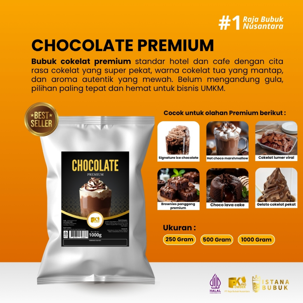 Bubuk Chocolate Premium, Bubuk premium rasa coklat, Powder Premium Rasa Coklat 1 Kg