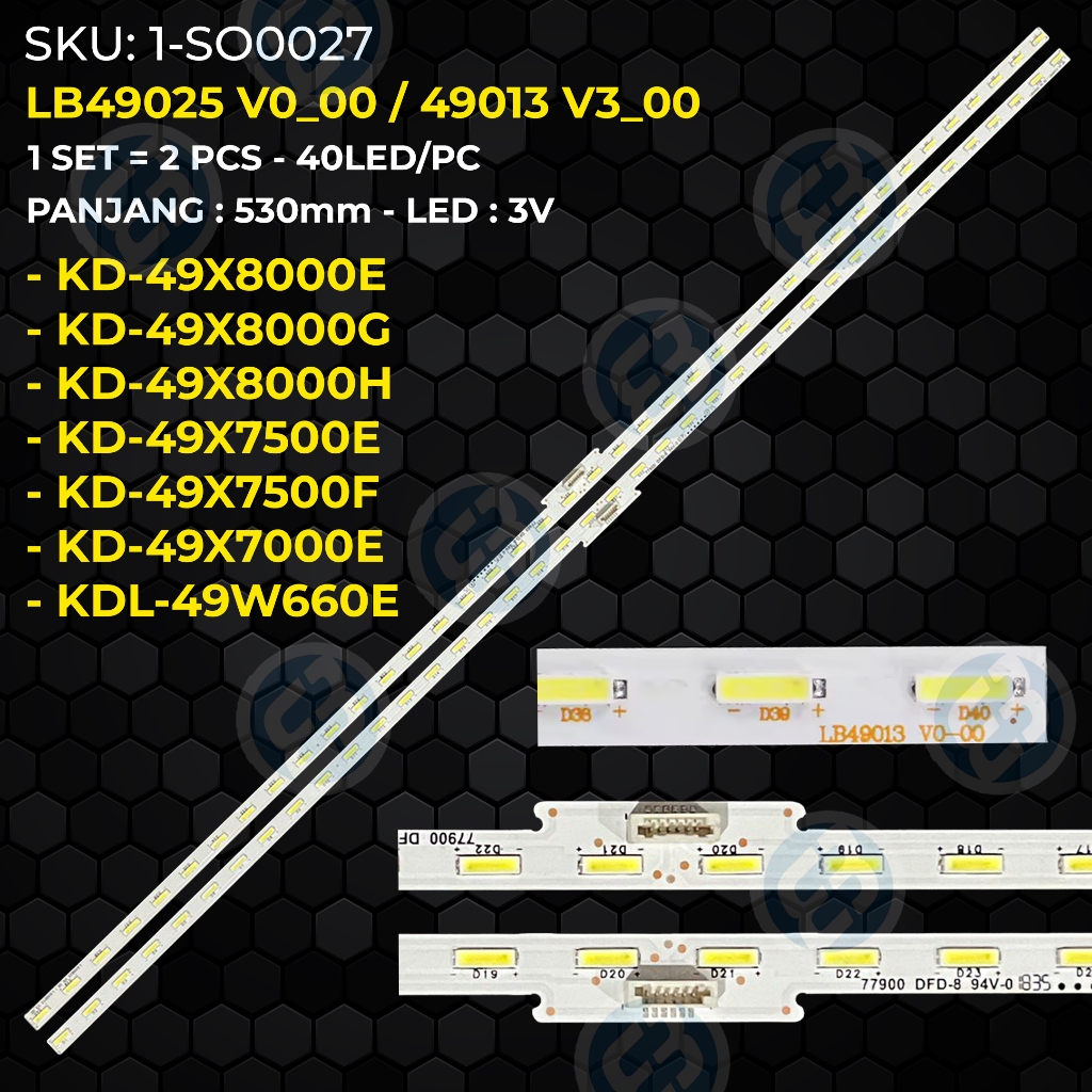 Backlight TV SONY 49 Inch KD-49X8000E KD-49X8000G KD-49X8000H KD-49X7500E KD-49X7500F KD-49X7000E KD