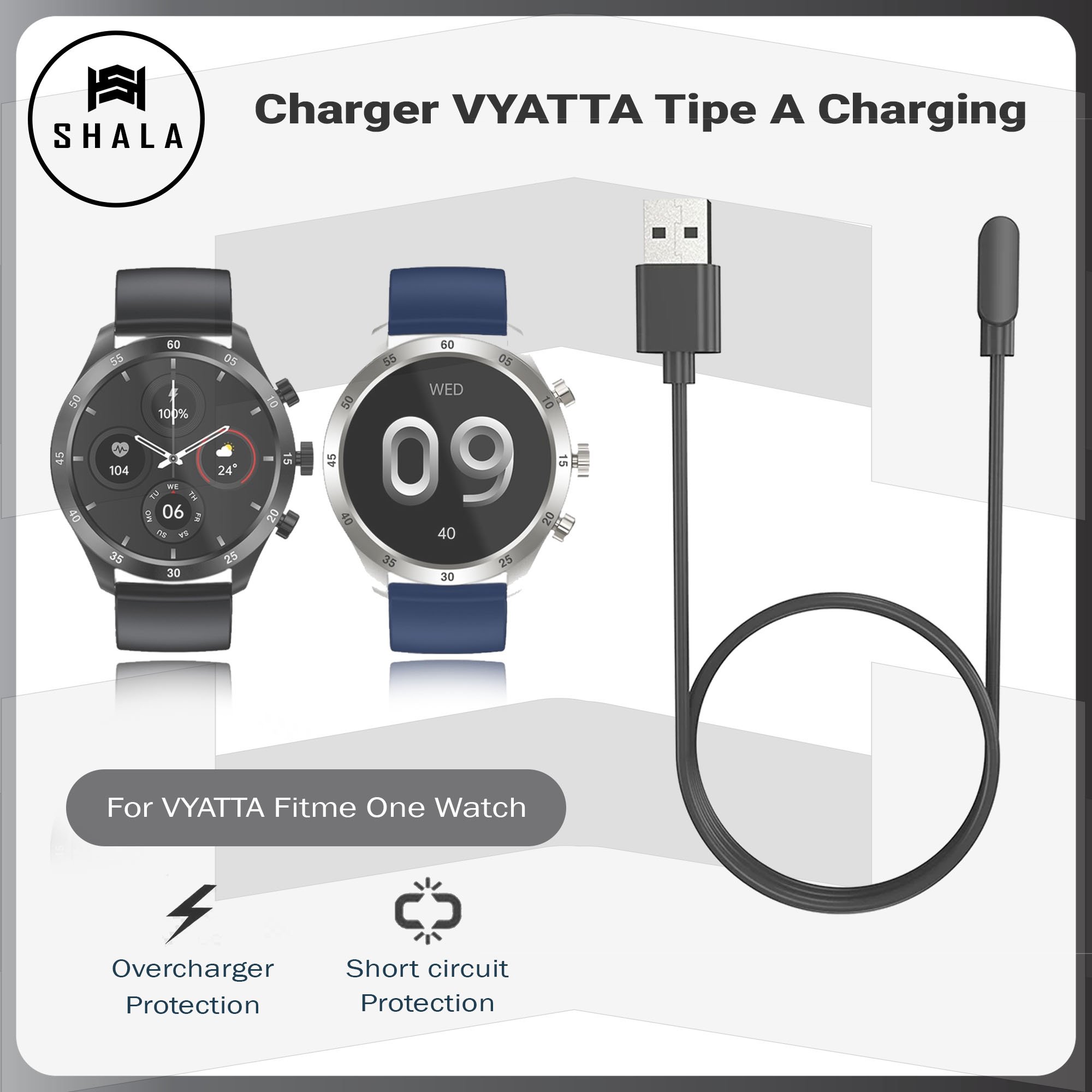 Kabel Charger Vyatta Fitme One Smartwatch Tipe A Charging