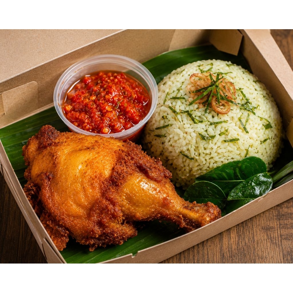 ayam goreng crispy nasi daun jeruk