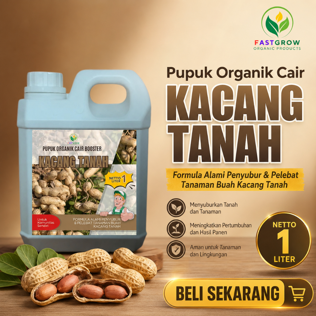 Pupuk Organik Cair Booster Kacang Tanah 1 Liter |  Pembentuk Polong Pembesar Polong Penyubur Tanaman