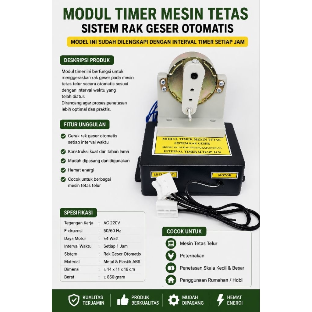 paket komponen mesin tetas penetas telur oromatis