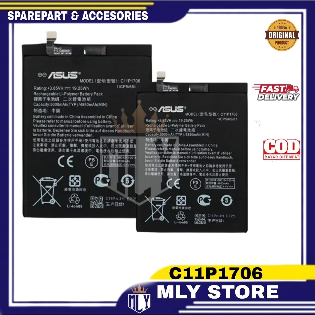 Baterai Asus Zenfone Max Pro M1 C11P1706 Batre Battery Asus C11P1706