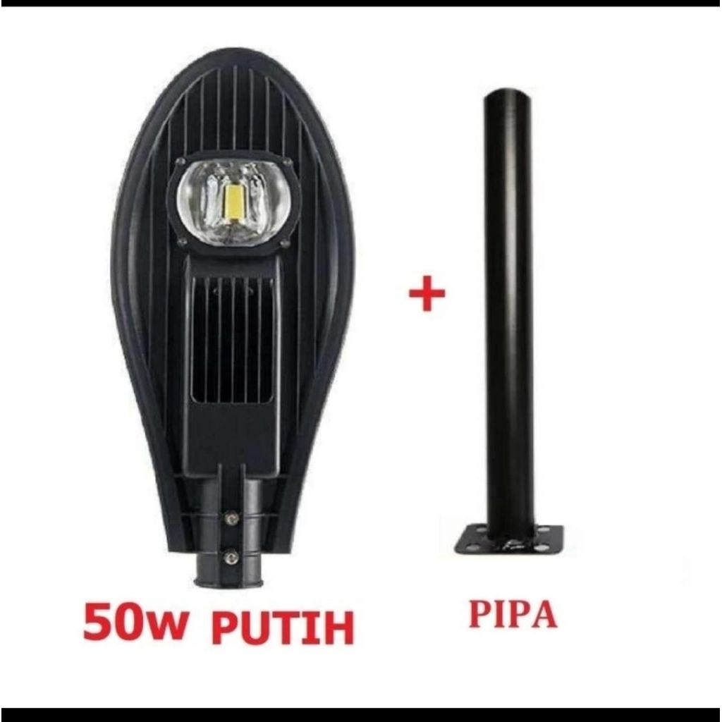 Lampu jalan PJU Cobra 50Watt + Tiang Eurution