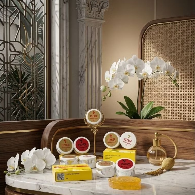 Paket Esther Silver Skincare 3in1 Lengkap (Day Cream + Night Cream + Sabun Batang Transparan) - Crea
