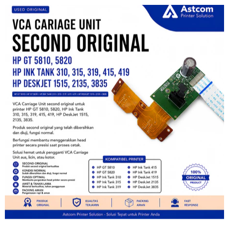 VCA Carriage Unit HP GT5810 GT5820 Ink Tank 310 315 319 415 419 DeskJet 1515 2135 3835 Second Origin