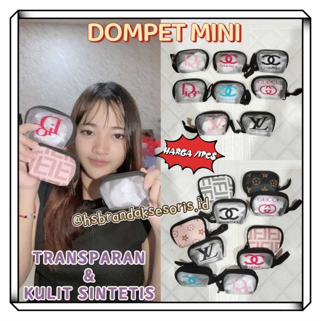 (1PCS) DOMPET MINI TRANSPARAN / DOMPET KULIT SINTETIS / DOMPET MINI ELEGANT / DOMPET KOIN MINI / DOM