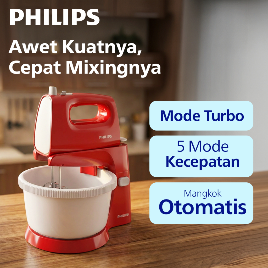 Mixer Philips - 2 Liter -  HR1559/10 - Stand Mixer -  Mikser Philips - Mixer Pencampur - Mixer Kue -