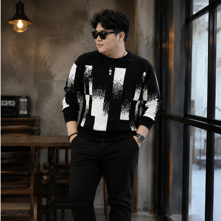 baju lengan panjang L XL XXL atatasan pria kaos distro baju lengan panjang jumbo-ikenik