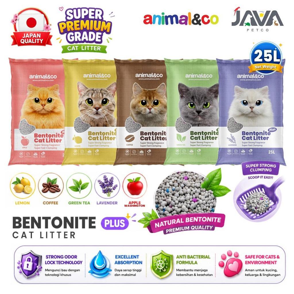 Animal&co Bentonite Pasir Kucing Gumpal Wangi 25L