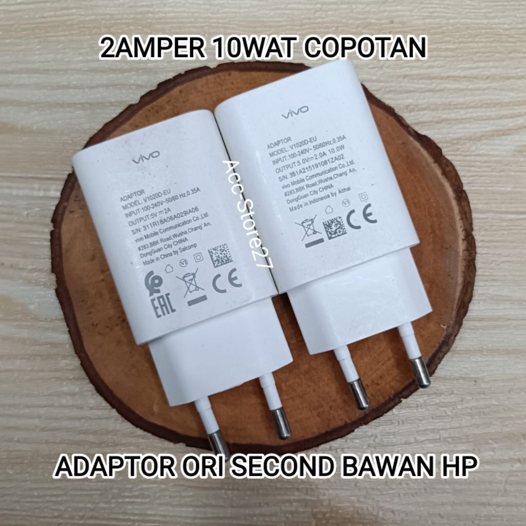 Adaptor Second ORI Vivo Copotan HP Y12s/Y20/Y20i/Y15s/Y12/Y11/Y95 Dll Tampa Kabel ORI 100%