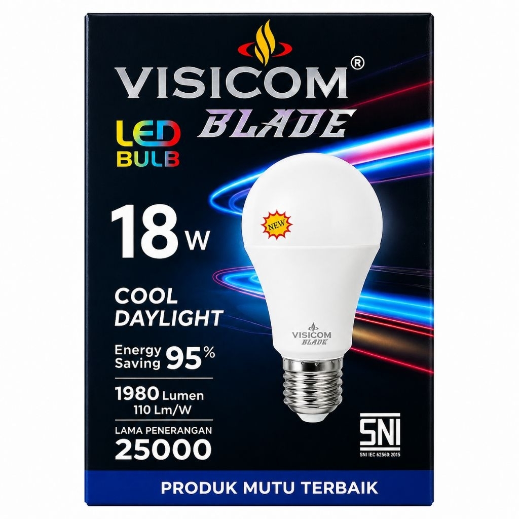 Bola Lampu Blaude LED visicom 18 Watt Super Bright Cocok untuk Rumah, Ruko & Gudang