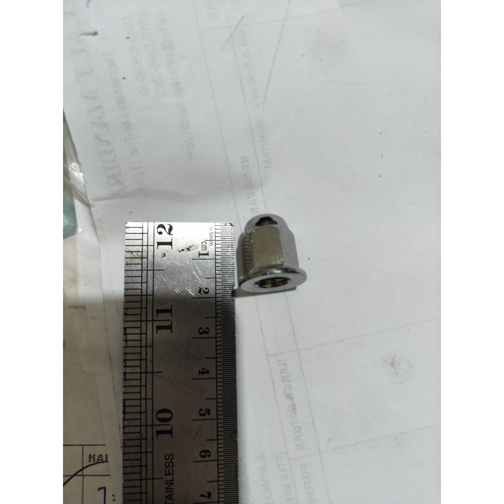 mur topi M8 x 15 mm kunci 12 panjang galvanis / mur topi m7 x 15 mm kunci 10 / mur topi m6 x 15 kunc