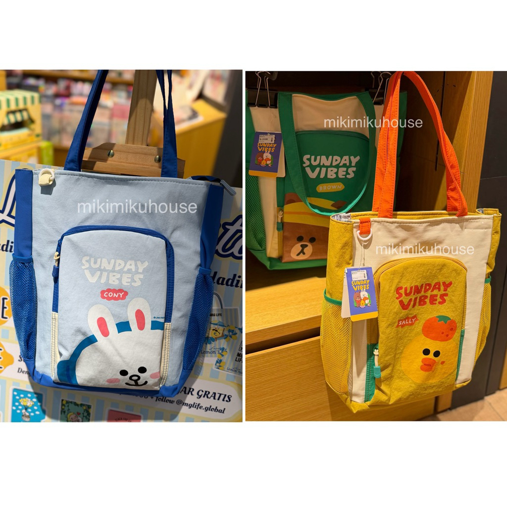 LINE FRIENDS BAG BROWN CONY SALLY HANDBAG TAS LINEFRIENDS M&G LIFE LINESTORE HAND BAG LINE STORE SHO