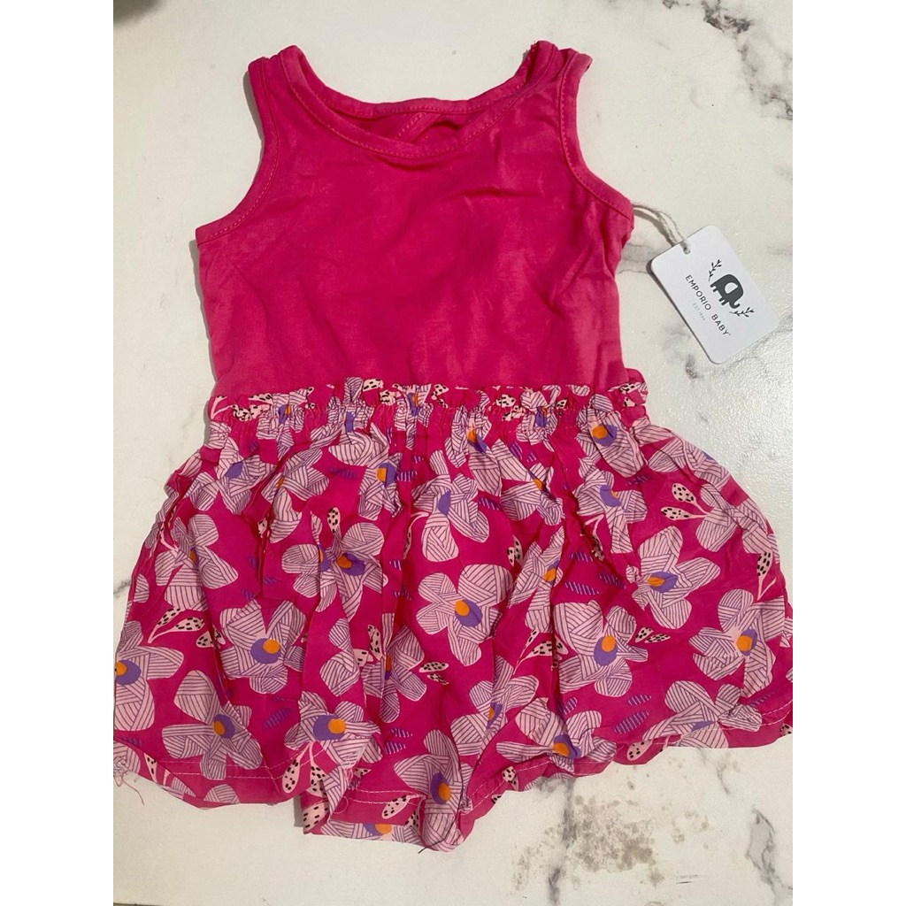 Baju bayi anak perempuan motif bunga pink