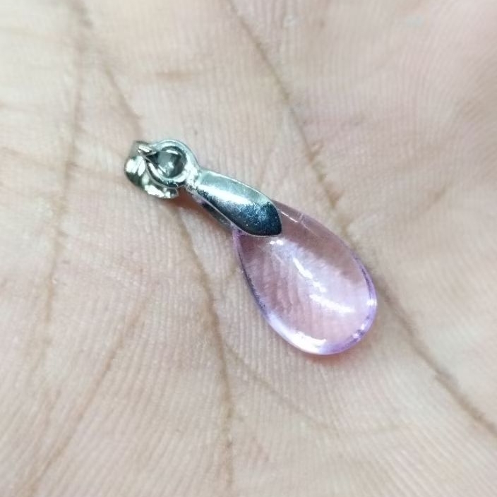 Liontin Bandul Batu Amethyst . Bentuk Tetes Air