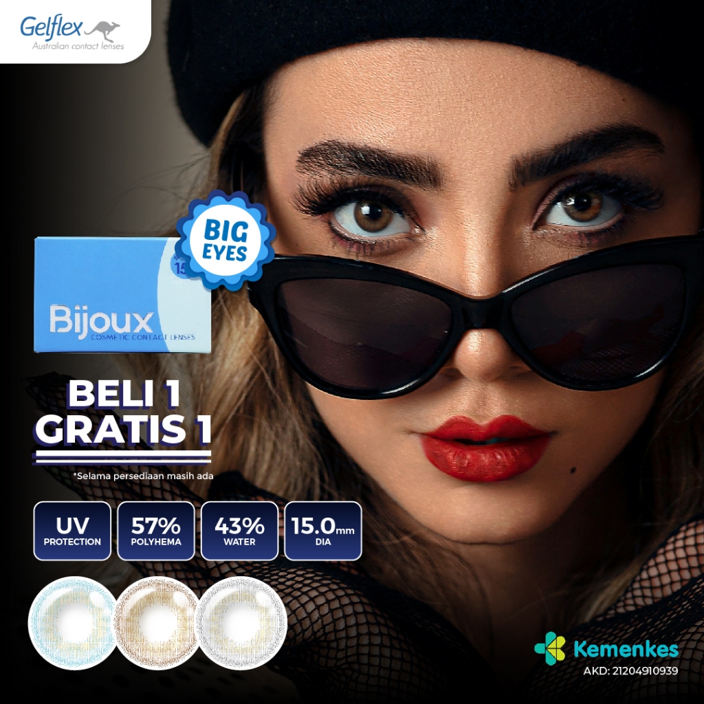 Softlens Bijoux B1G1 by GELFLEX - Sasha Series (Softlens Big Eyes 15.00mm) PWR 0.00 s/d -6.00