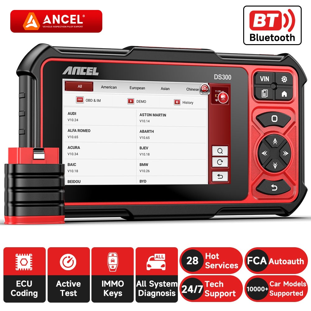 ANCEL DS300 OBD2 Scanner Mobil Bluetooth Car Diagnostic & Repair Tool IMMO Reset OBD Scanner Mobil B