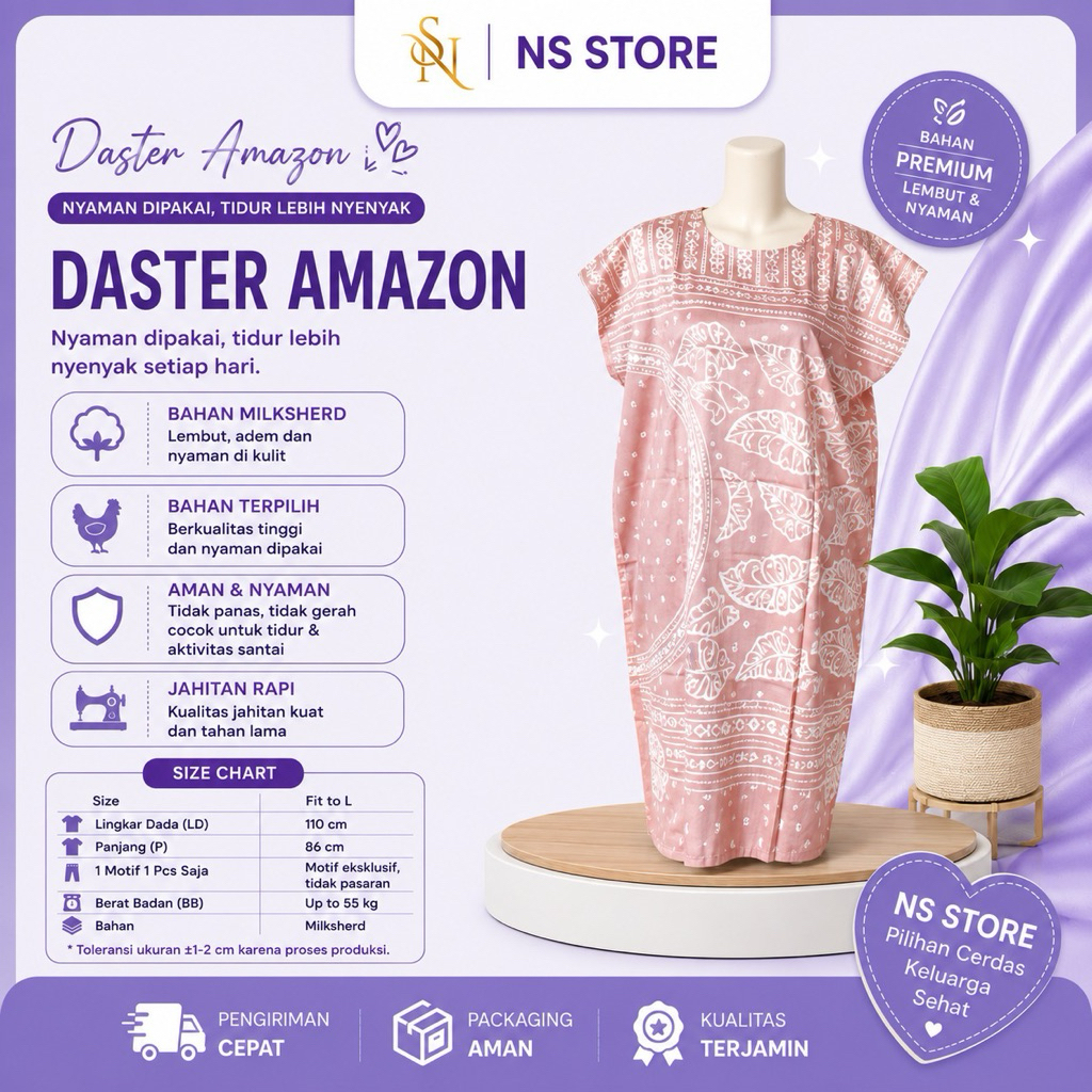Daster amazon/daster kekinian/daster nyaman/daster surabaya/dastergresik