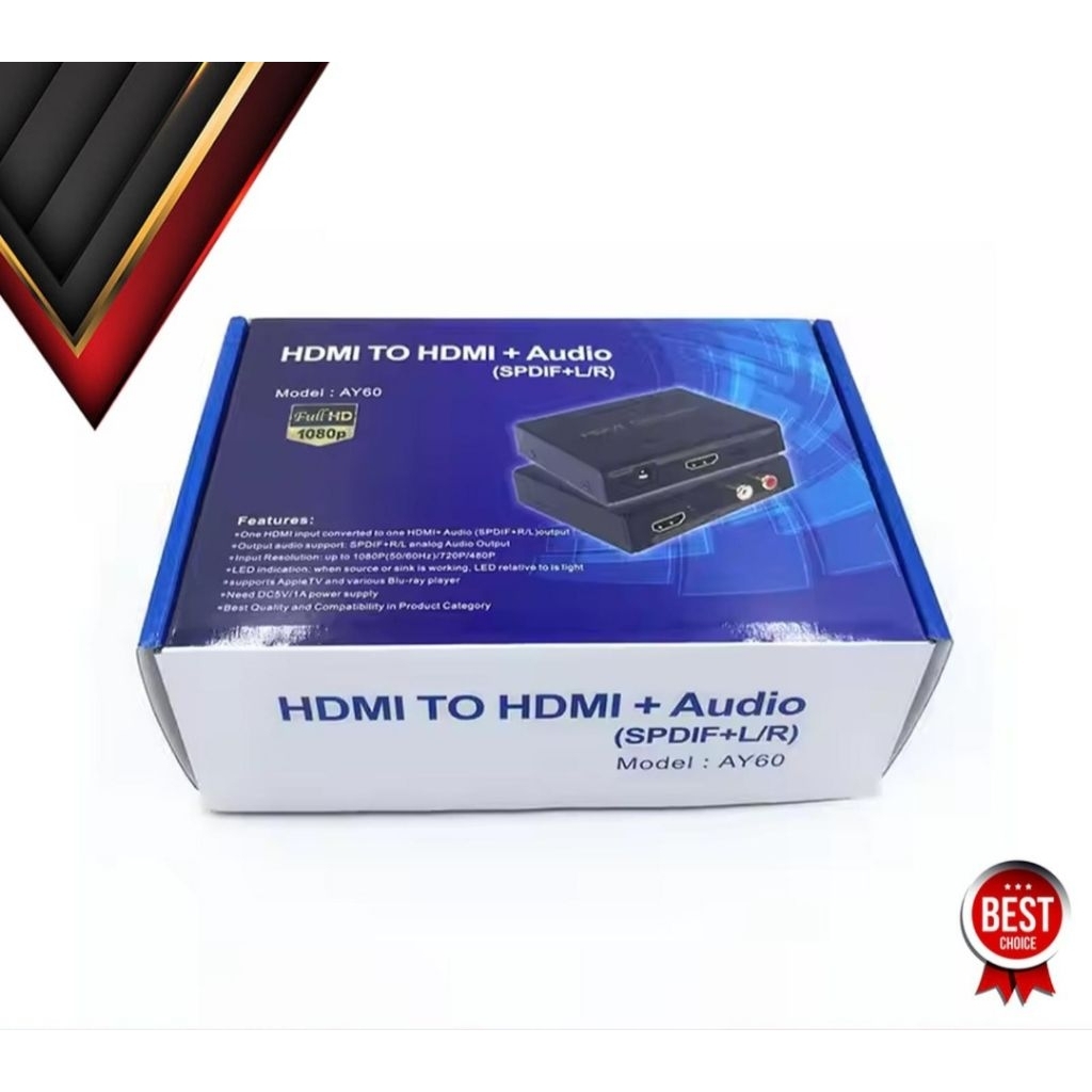Conveter HDMI to HDMI + Optical SPDIF + RCA Audio Extractor