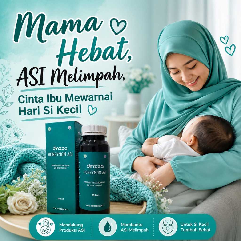 DINZZA HONEYMOM ASI Madu Suplemen Ibu Menyusui Pengental Pelancar ASI Booster Herbal