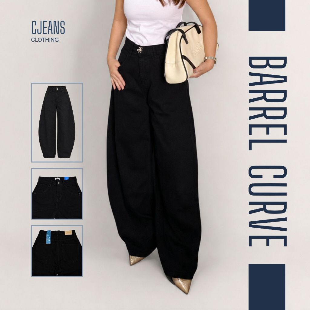 CREATIVE - Barrel Curve / Jeans Barrel Wanita / Jeans Barel / Celana Barrel Wanita / Denim Barrel Wa