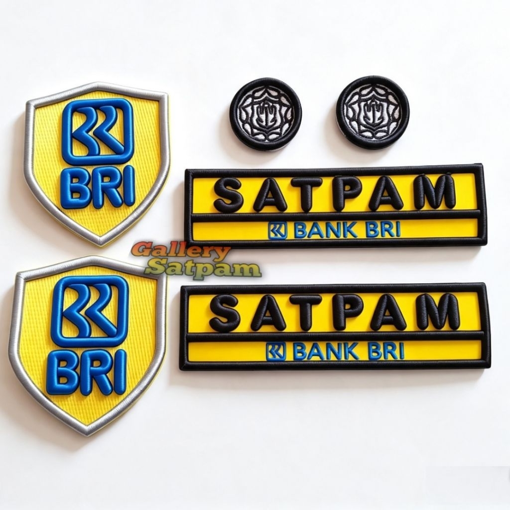 Set Bordir Logo BRI Timbul 3D Badge Logo BRI