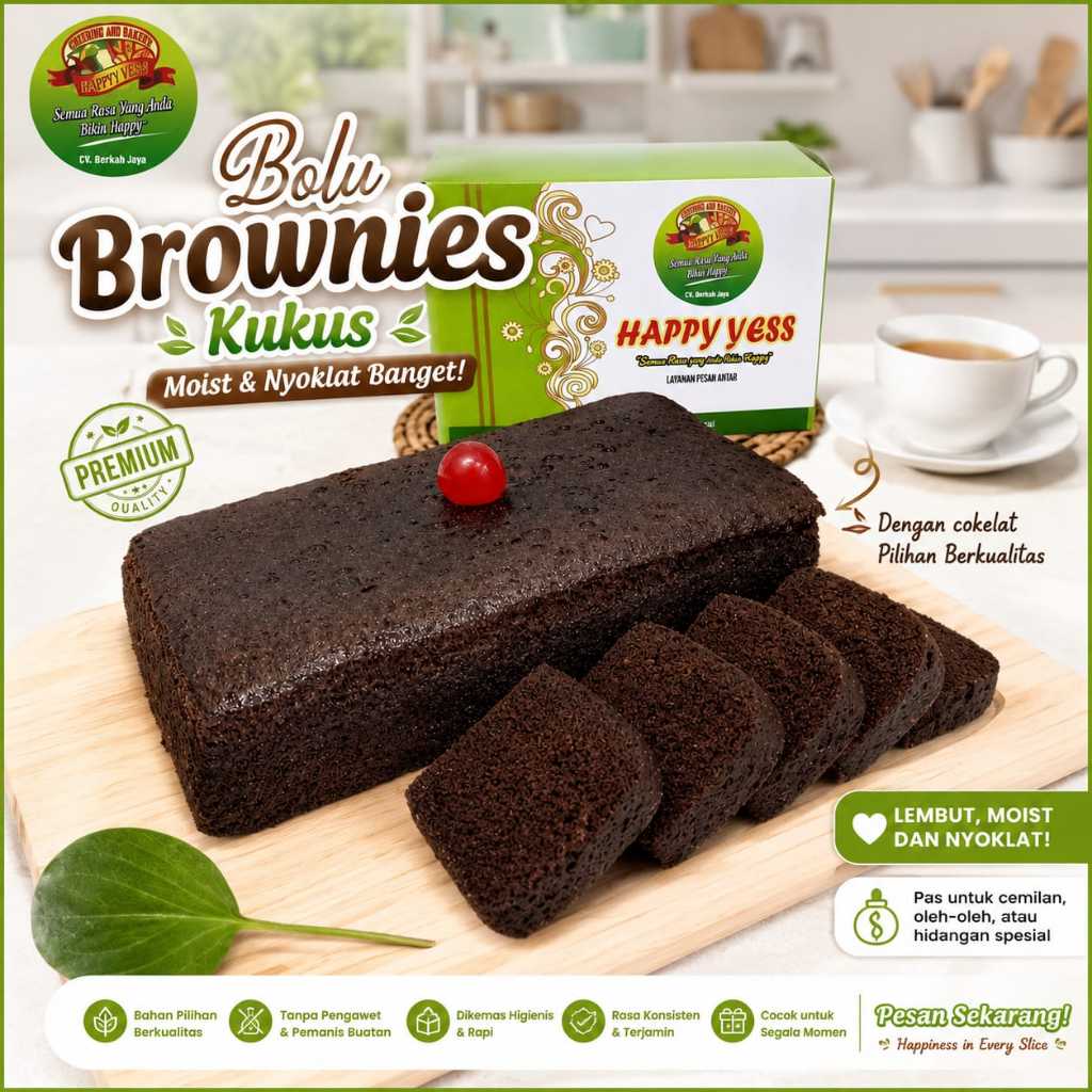 Brownies Kukus Coklat Homemade | Lembut, Enak, Fresh Setiap Hari