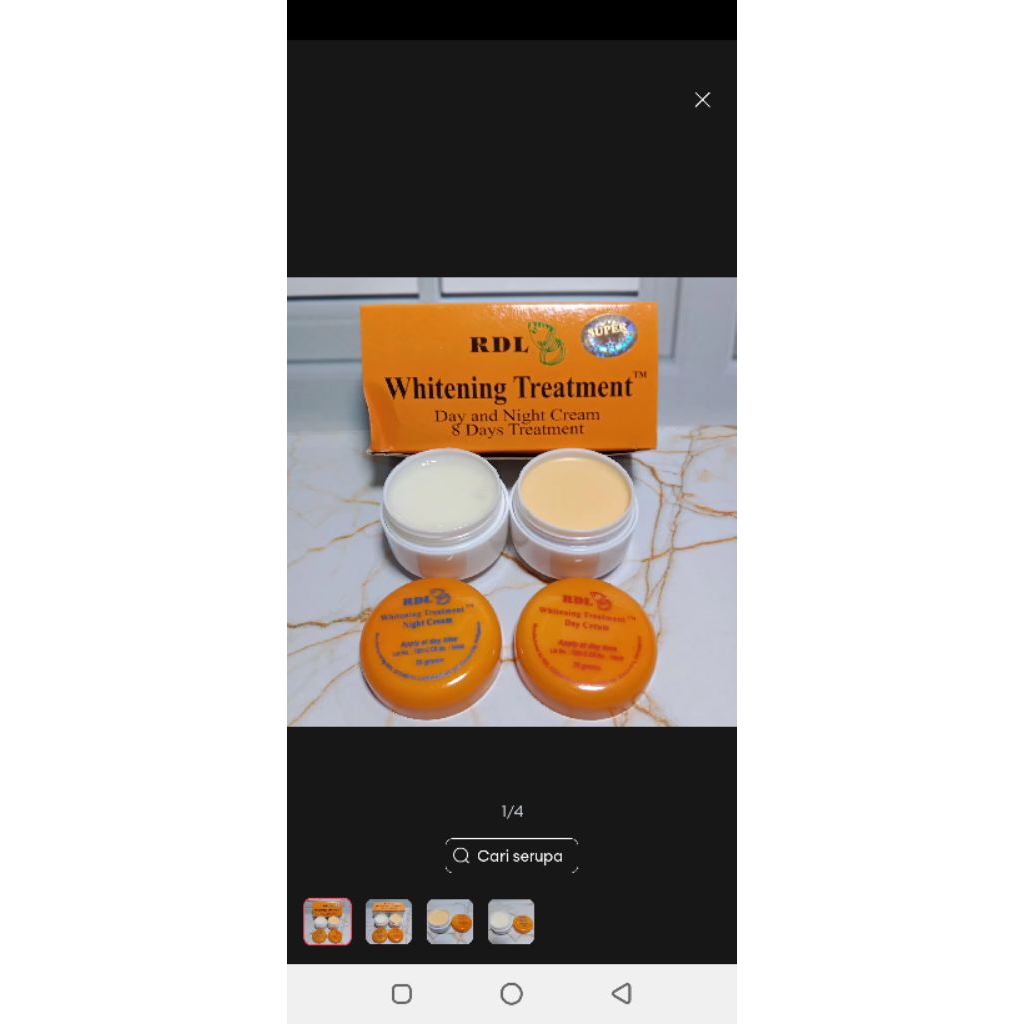 Cream Pemutih Wajah RDL Original 8 Hari - Mencerahkan, Melindungi, Memuluskan
