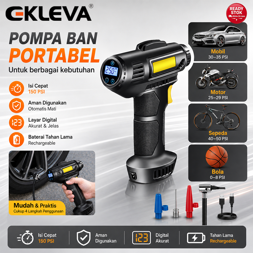EKLEVA Kamera Mundur Mobil Tampilan Belakang 12 LED Night Vision Waterproof Parkir Mudah Dipasang Un